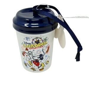 Disney California Adventure Starbucks Mini Ceramic Coffee Cup Ornament NEW